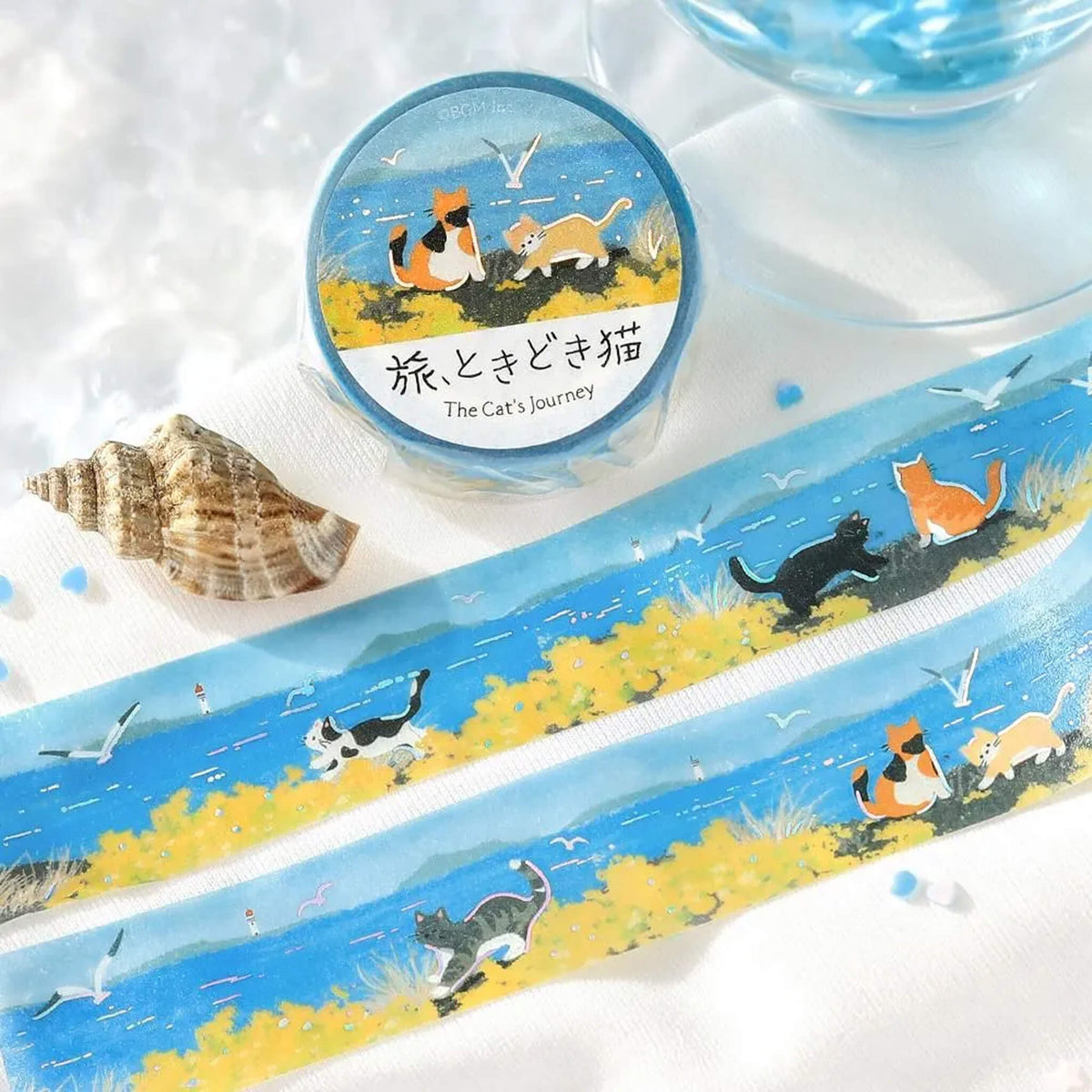BGM Foil Washi Tape Travel, Sometimes Cats - A Letter on the Sea Breeze - Washi Tapes