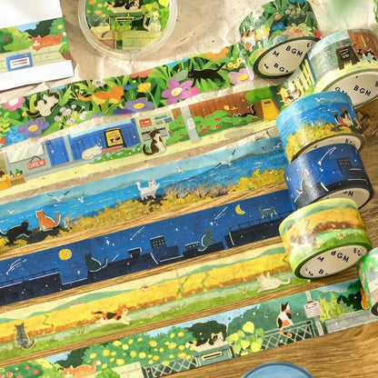 BGM Foil Washi Tape Travel, Sometimes Cats - A Letter on the Sea Breeze - Washi Tapes