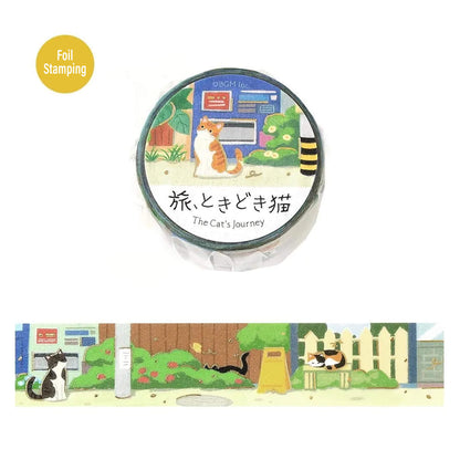 BGM Foil Washi Tape Travel, Sometimes Cats - An Afternoon in the Backstreets - Washi Tapes