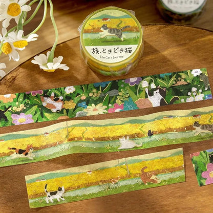 BGM Foil Washi Tape Travel, Sometimes Cats - Beyond the Wheat Fields - Washi Tapes