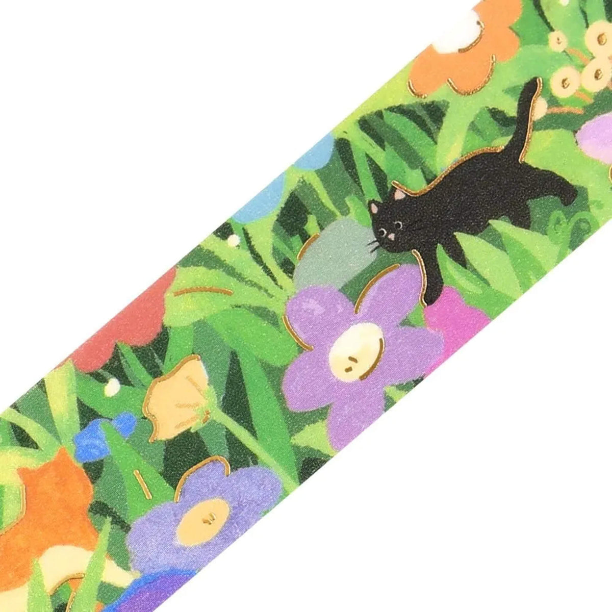 BGM Foil Washi Tape Travel, Sometimes Cats - Fields in Bloom - Washi Tapes