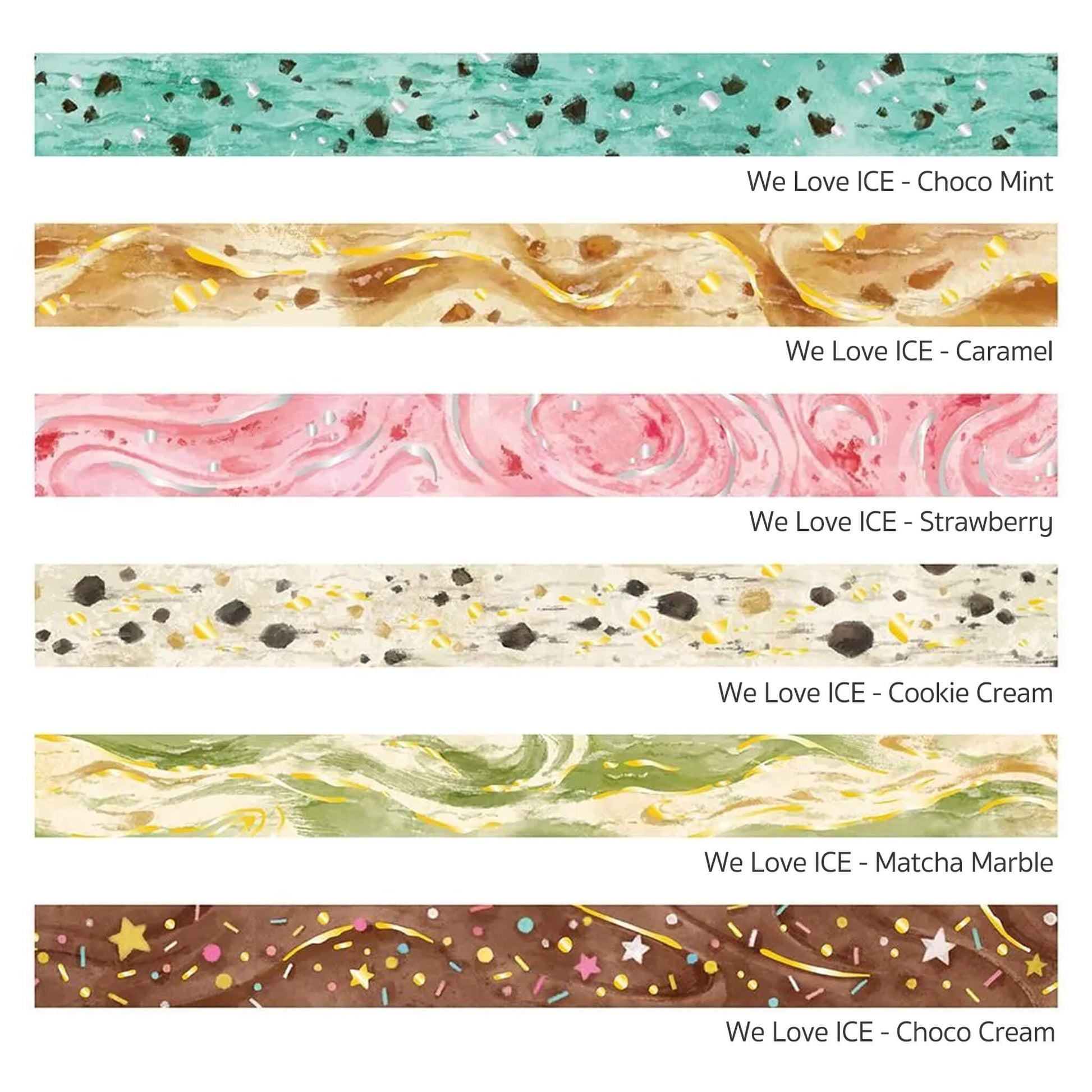 BGM Foil Washi Tape We Love ICE - Matcha Marble - Washi Tapes