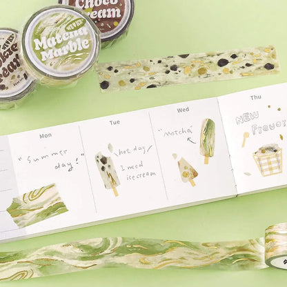 BGM Foil Washi Tape We Love ICE - Matcha Marble - Washi Tapes