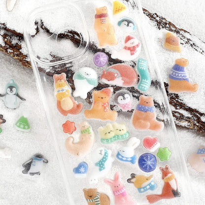 BGM Kyururun 3D Sticker 2026 Winter Limited - Fluffy Animals - Sticker Sheets