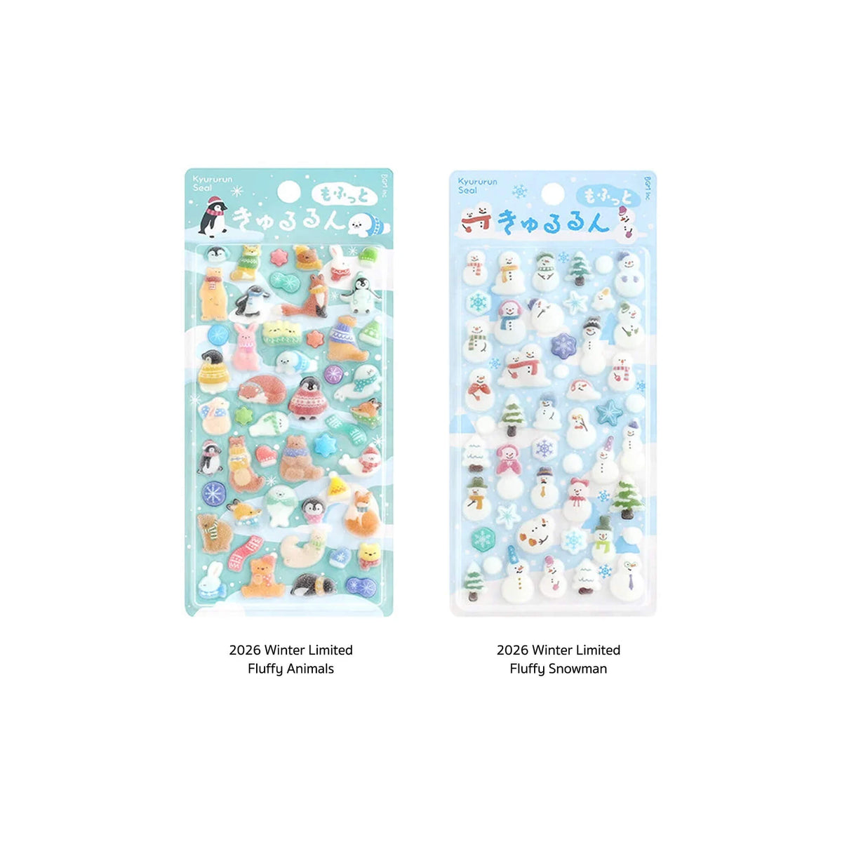 BGM Kyururun 3D Sticker 2026 Winter Limited - Fluffy Animals - Sticker Sheets