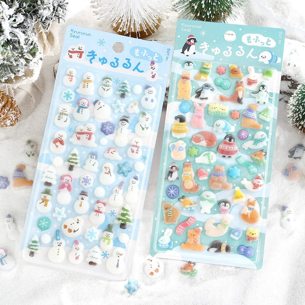 BGM Kyururun 3D Sticker 2026 Winter Limited - Fluffy Animals - Sticker Sheets