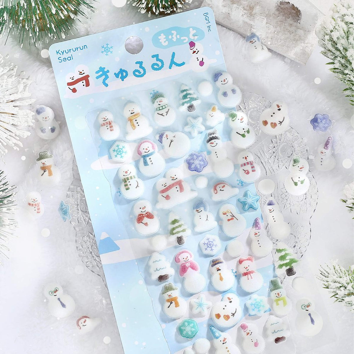 BGM Kyururun 3D Sticker 2026 Winter Limited - Fluffy Snowman - Sticker Sheets