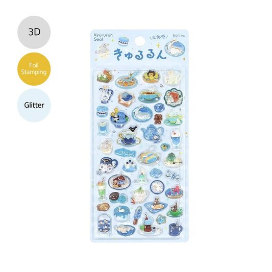 BGM Kyururun 3D Sticker Vol. 4 - Afternoon Tea・A Little Break - Sticker Sheets