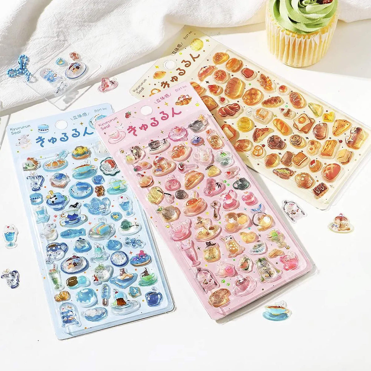 BGM Kyururun 3D Sticker Vol. 4 - Afternoon Tea・Snack Time - Sticker Sheets