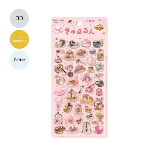 BGM Kyururun 3D Sticker Vol. 4 - Afternoon Tea・Snack Time - Sticker Sheets