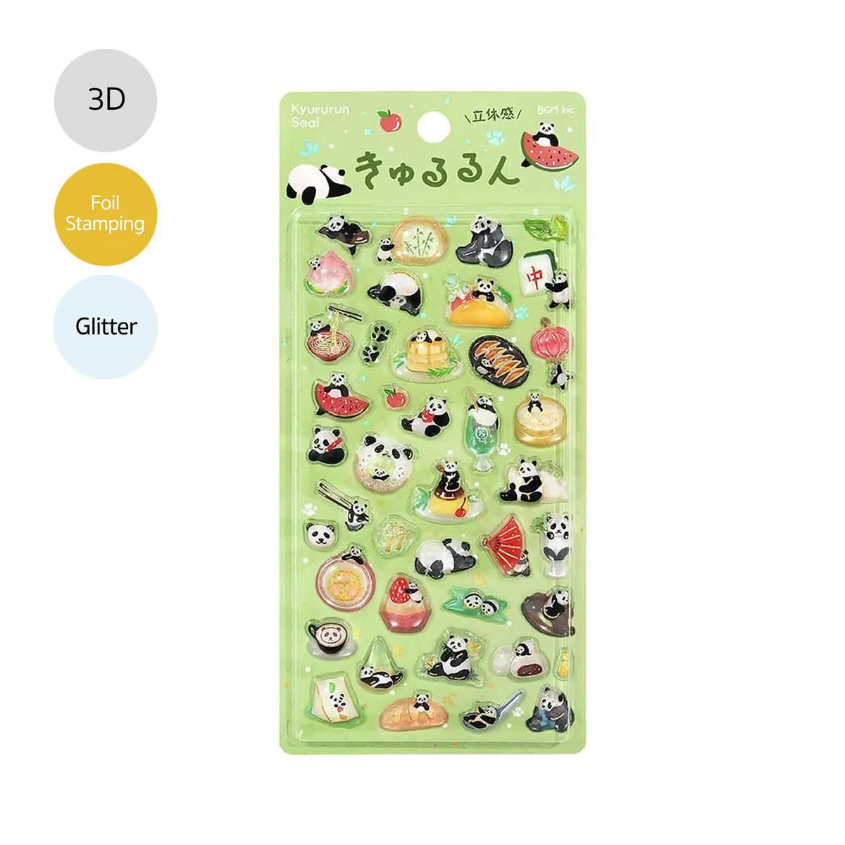 BGM Kyururun 3D Sticker Vol. 4 - Panda Days - Sticker Sheets