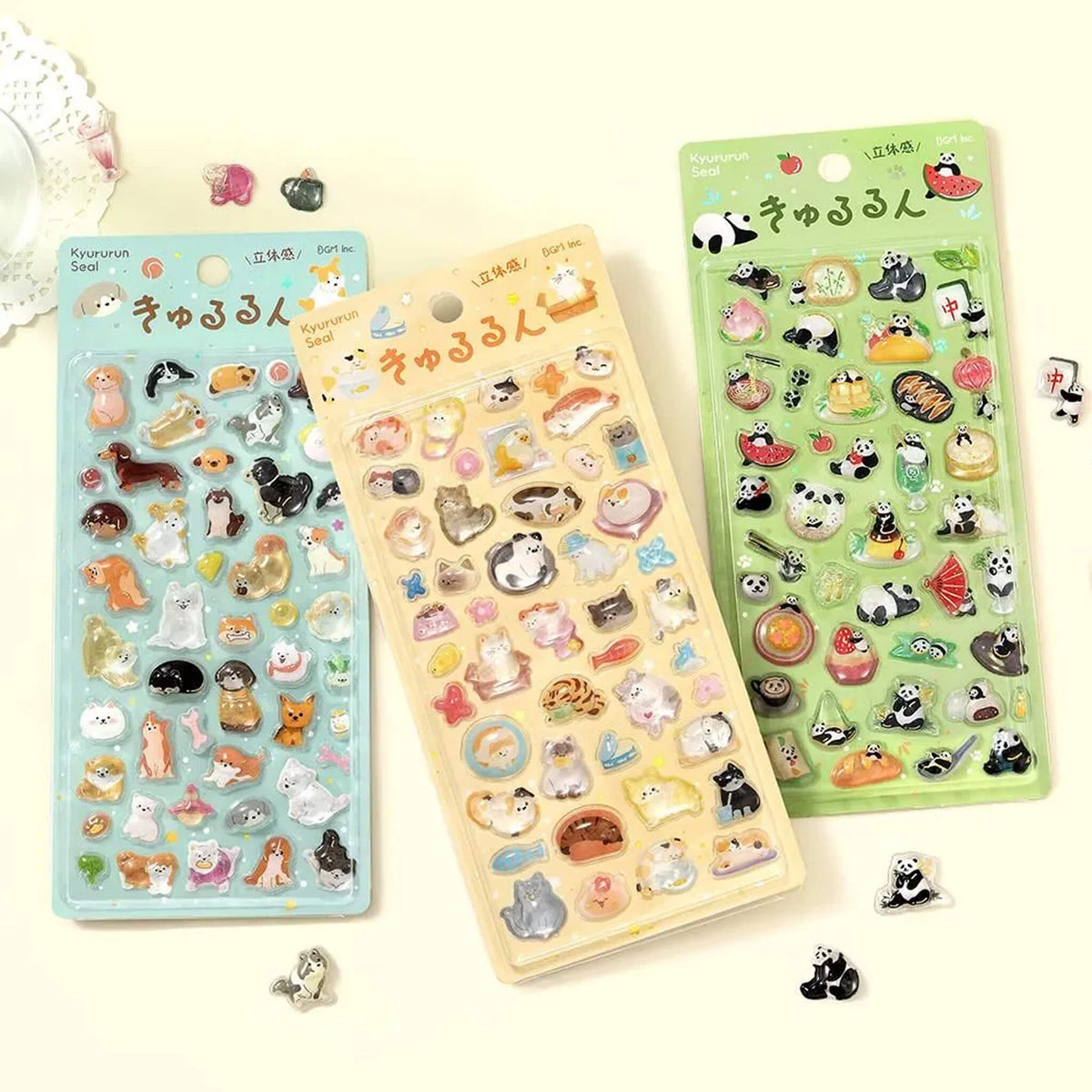 BGM Kyururun 3D Sticker Vol. 4 - Panda Days - Sticker Sheets