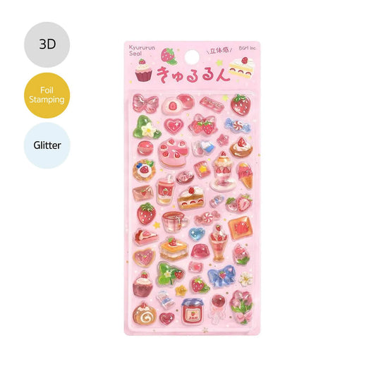 BGM Kyururun 3D Sticker Vol. 4 - Strawberry Sweets - Sticker Sheets