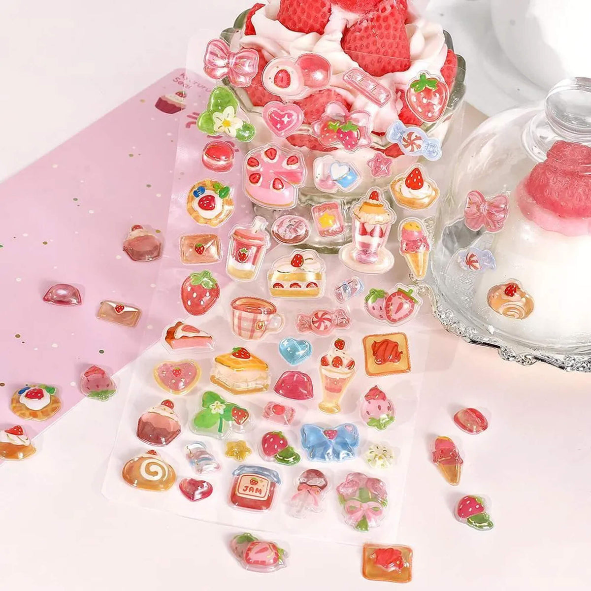 BGM Kyururun 3D Sticker Vol. 4 - Strawberry Sweets - Sticker Sheets