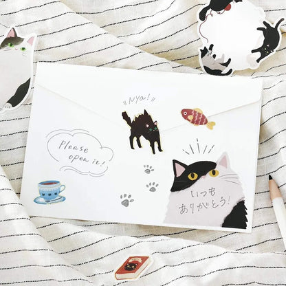 BGM Memo Sticker Cat Diary - Black - Sticky Notes
