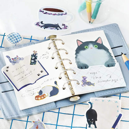 BGM Memo Sticker Cat Diary - Blue - Sticky Notes