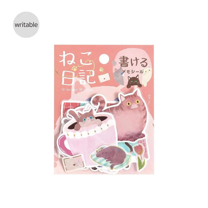 BGM Memo Sticker Cat Diary - Pink - Sticky Notes