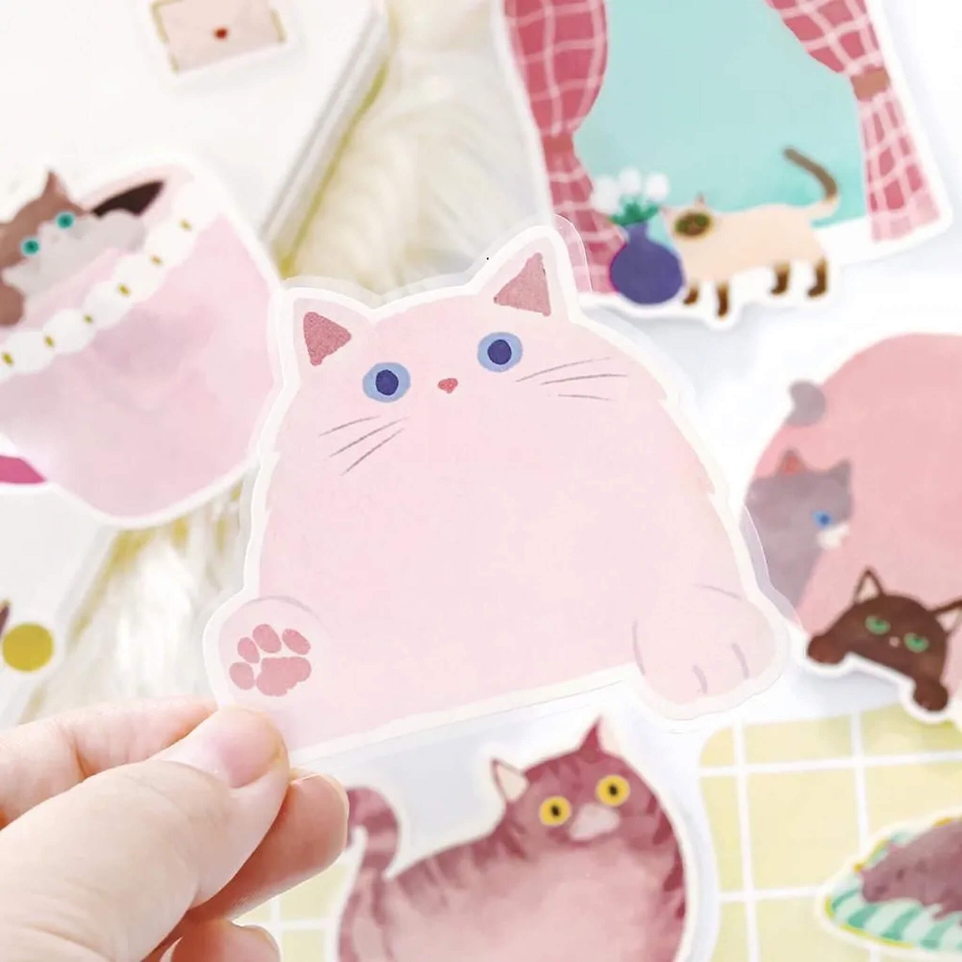 BGM Memo Sticker Cat Diary - Pink - Sticky Notes