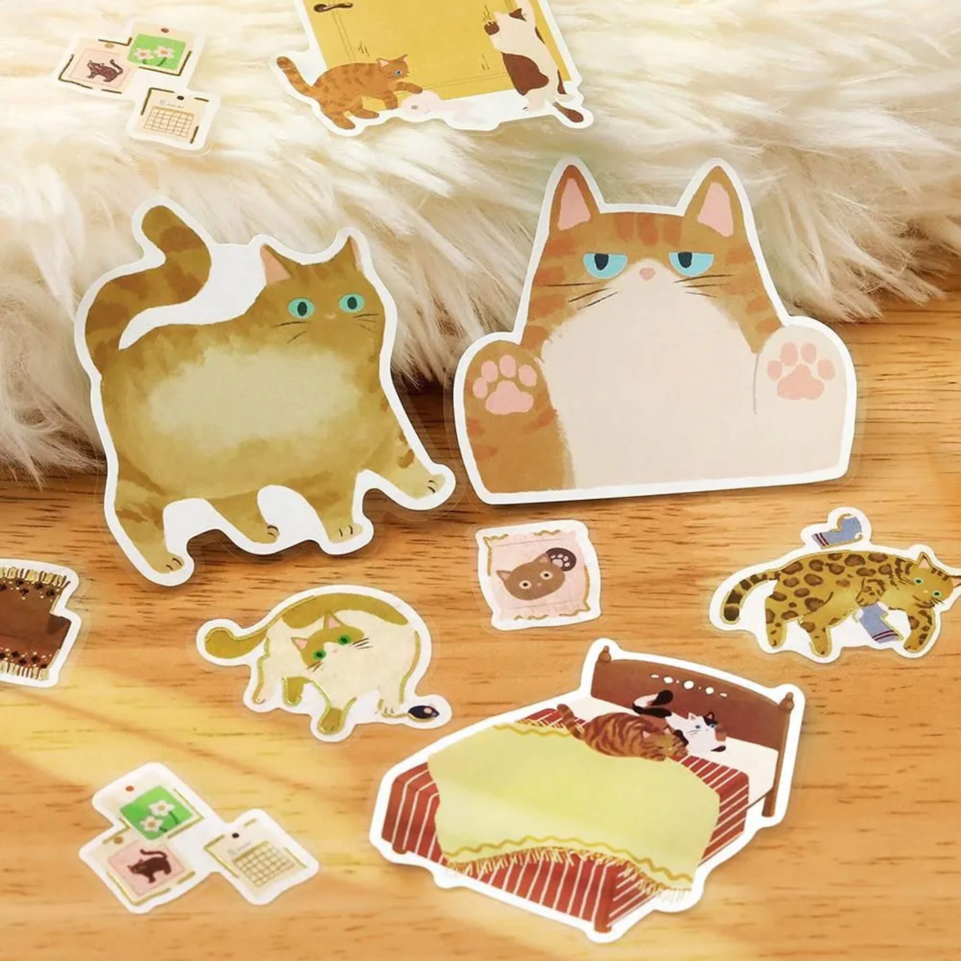 BGM Memo Sticker Cat Diary - Yellow - Sticky Notes