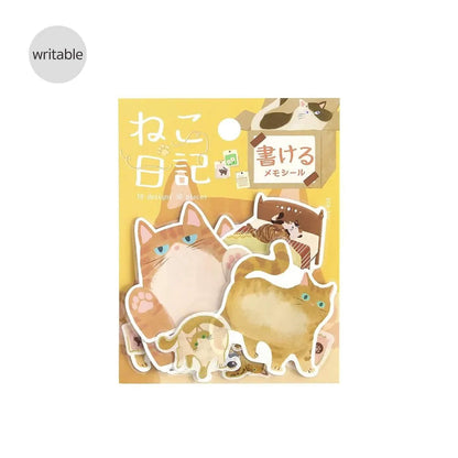 BGM Memo Sticker Cat Diary - Yellow - Sticky Notes