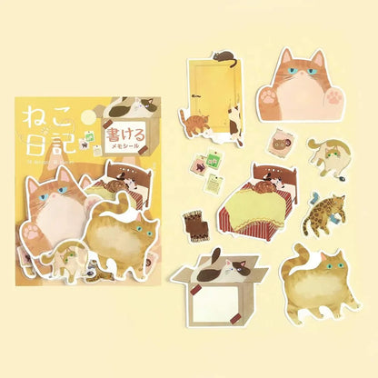 BGM Memo Sticker Cat Diary - Yellow - Sticky Notes