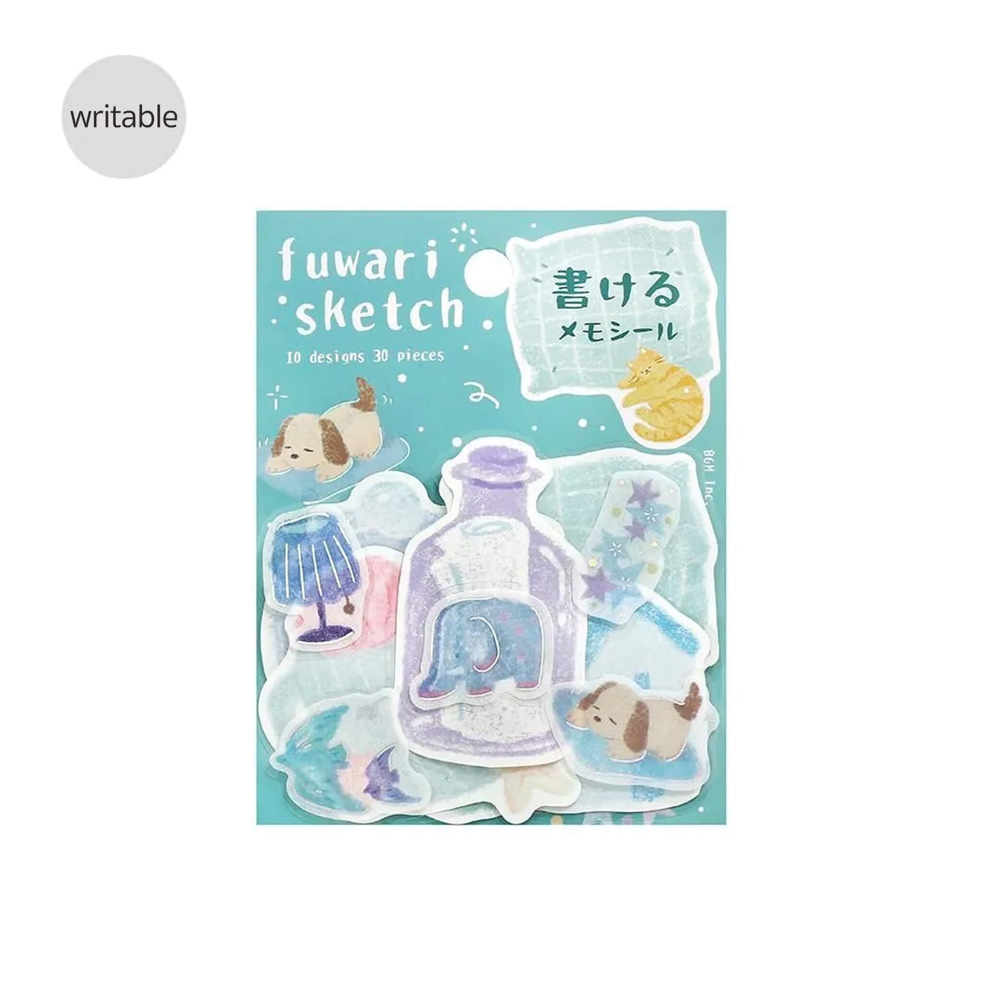 BGM Memo Sticker Fuwari Sketch - Blue - Sticky Notes