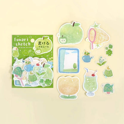 BGM Memo Sticker Fuwari Sketch - Green - Sticky Notes