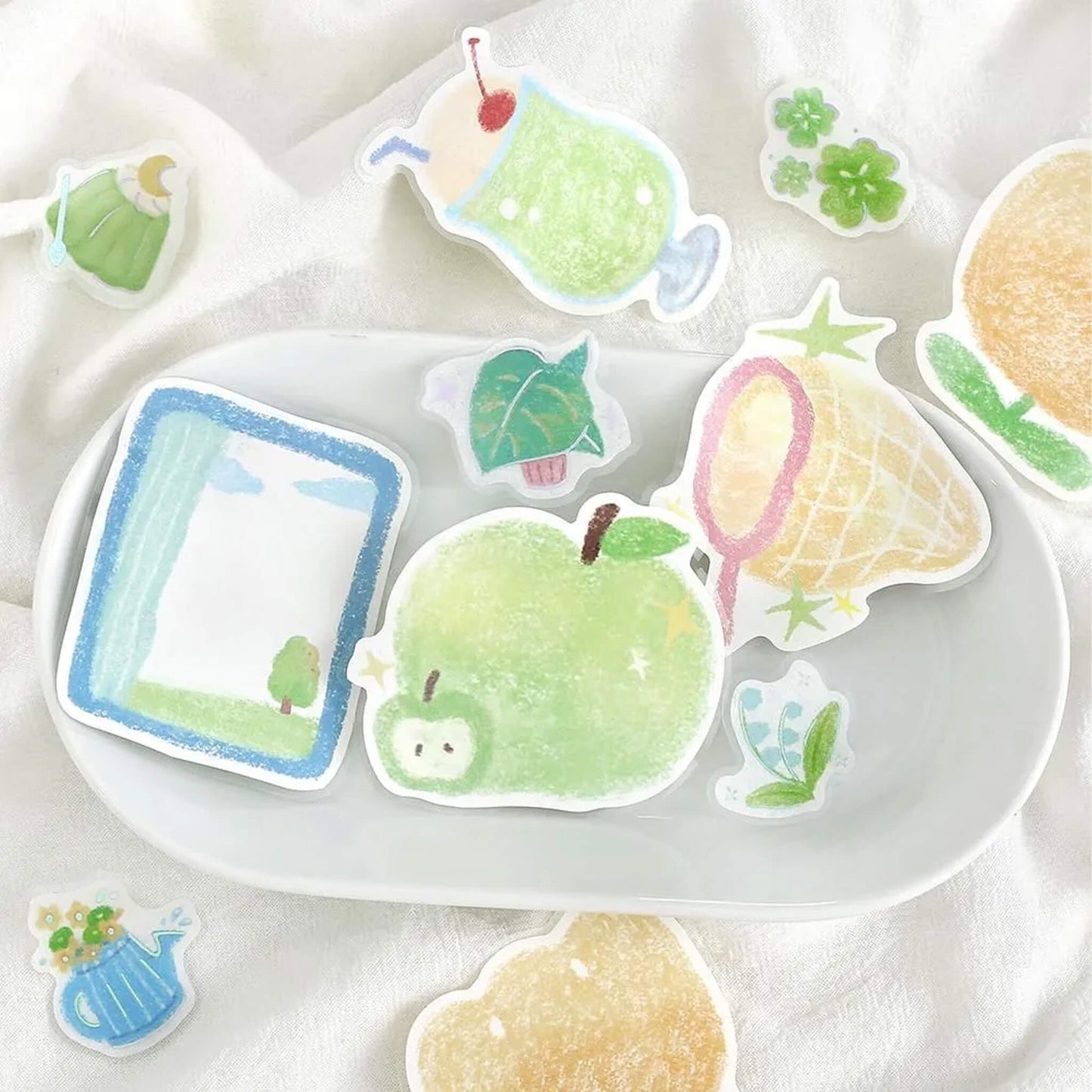 BGM Memo Sticker Fuwari Sketch - Green - Sticky Notes