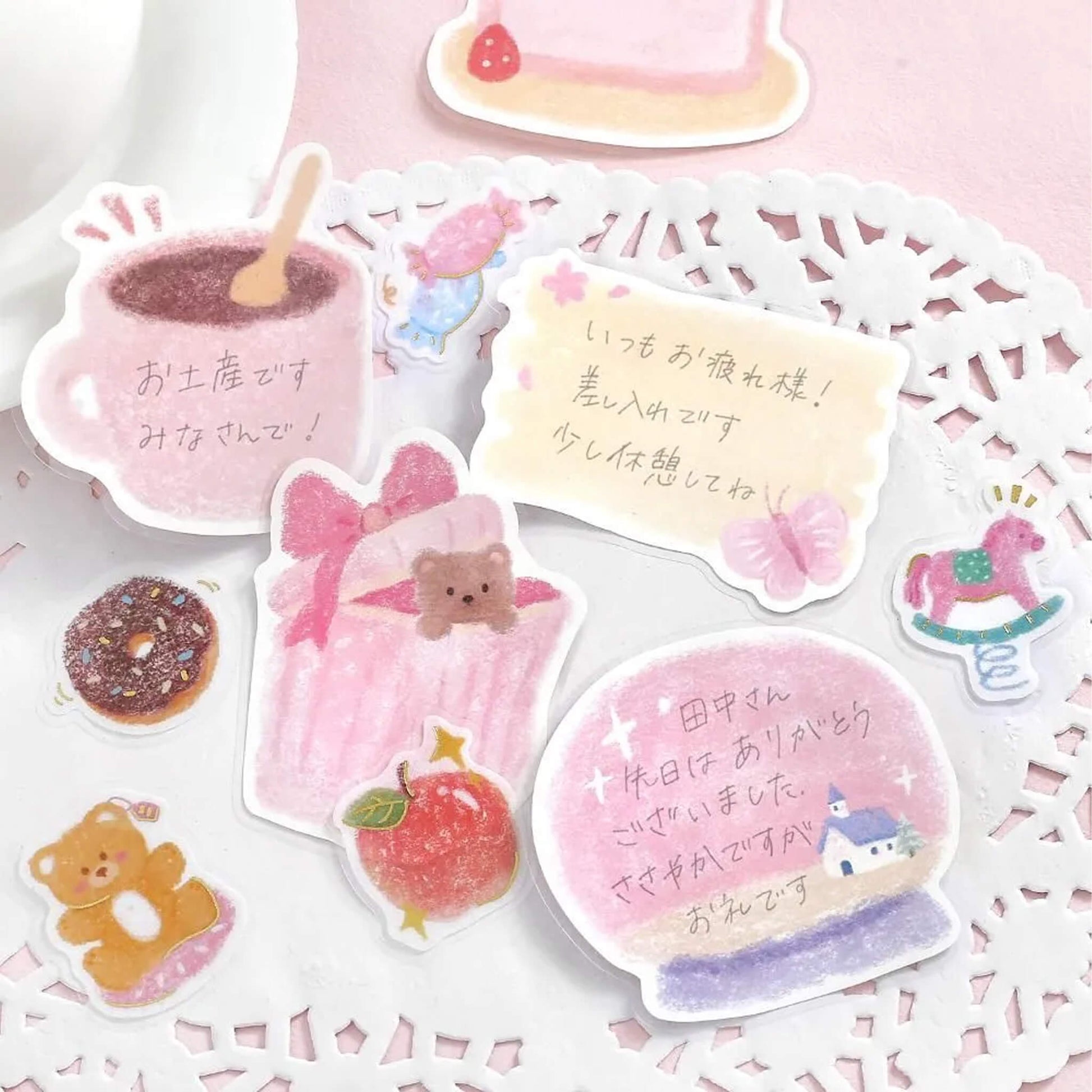 BGM Memo Sticker Fuwari Sketch - Pink - Sticky Notes