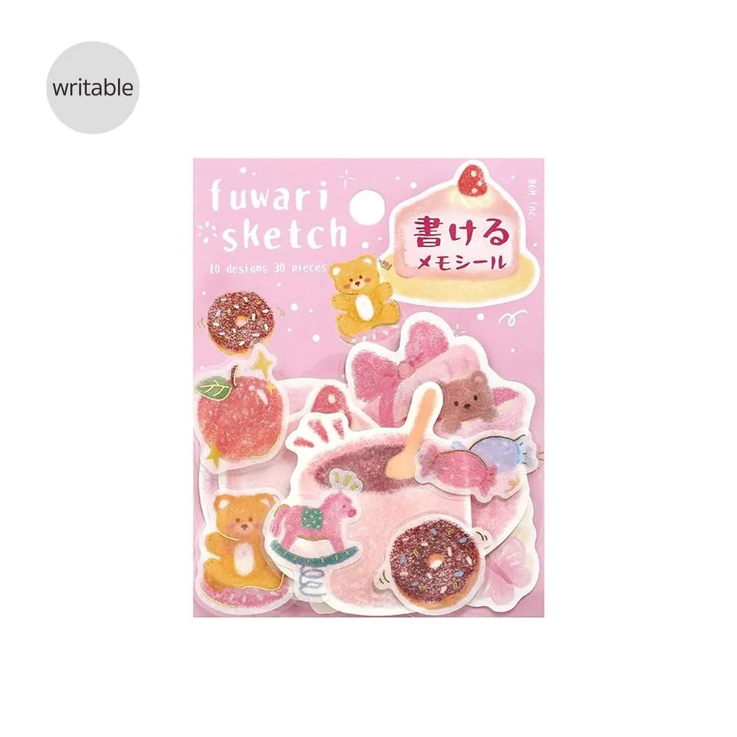 BGM Memo Sticker Fuwari Sketch - Pink - Sticky Notes