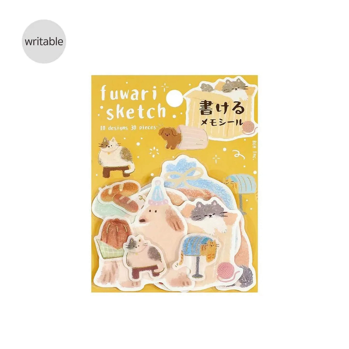 BGM Memo Sticker Fuwari Sketch - Yellow - Sticky Notes