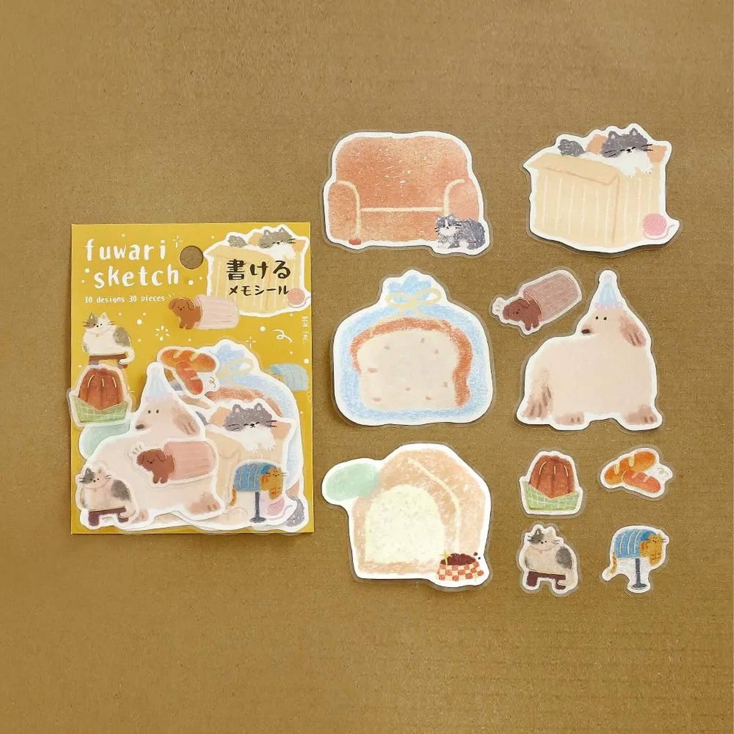 BGM Memo Sticker Fuwari Sketch - Yellow - Sticky Notes
