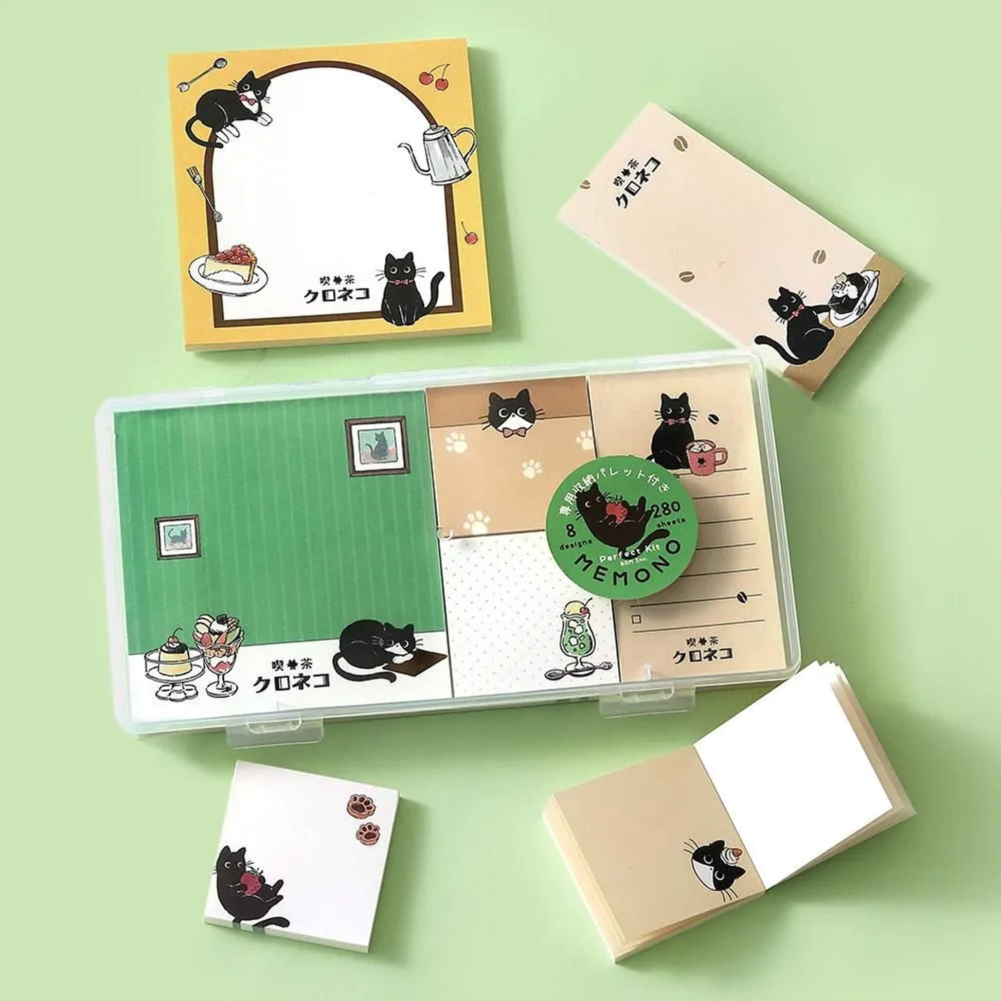 BGM MEMONO Memo Pad Set - Black Cat Kissaten - Memo Pads