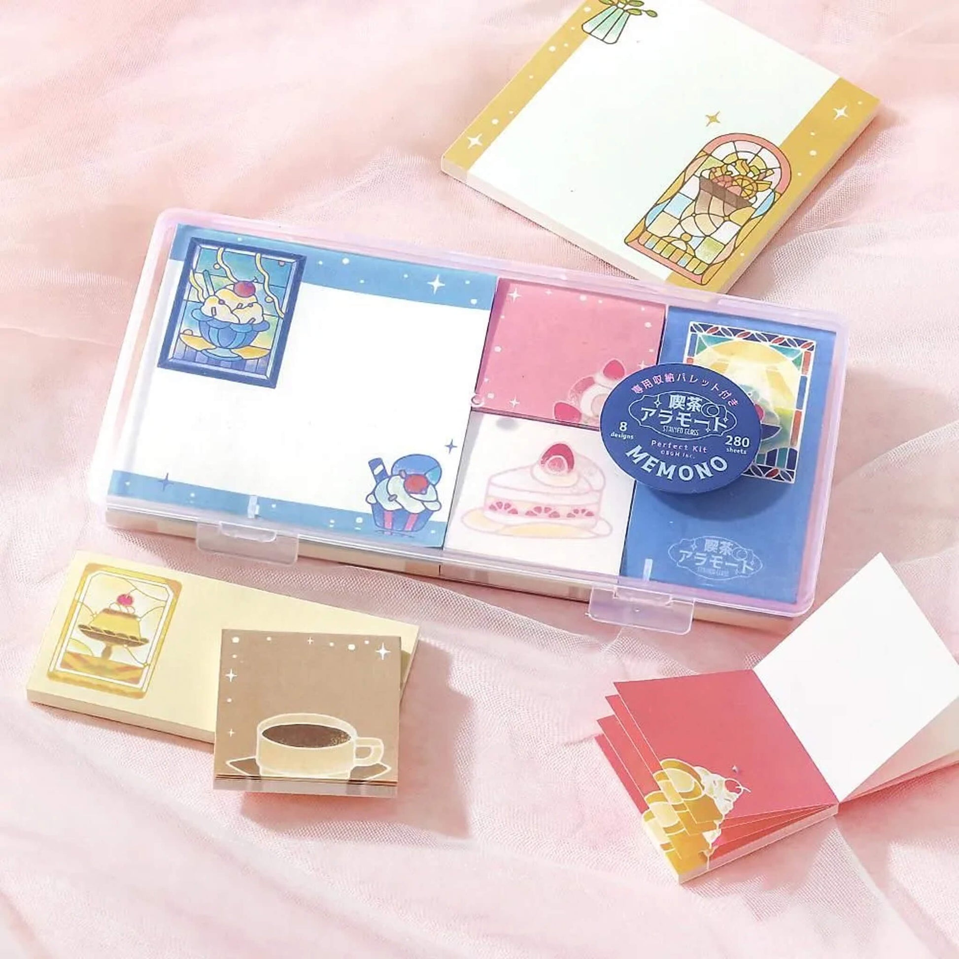 BGM MEMONO Memo Pad Set - Kissaten à la Mode Stained Glass - Memo Pads
