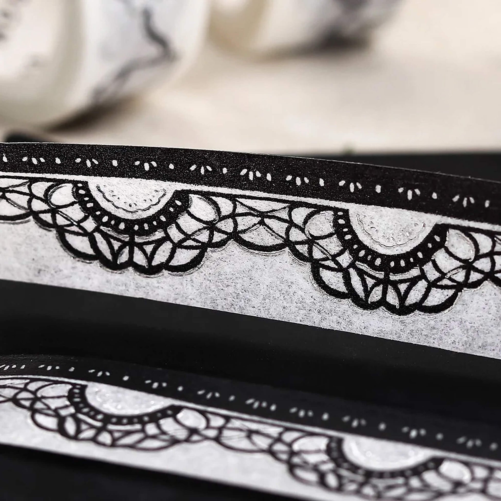 BGM Silver Foil Washi Tape Monotone - Lace - Washi Tapes