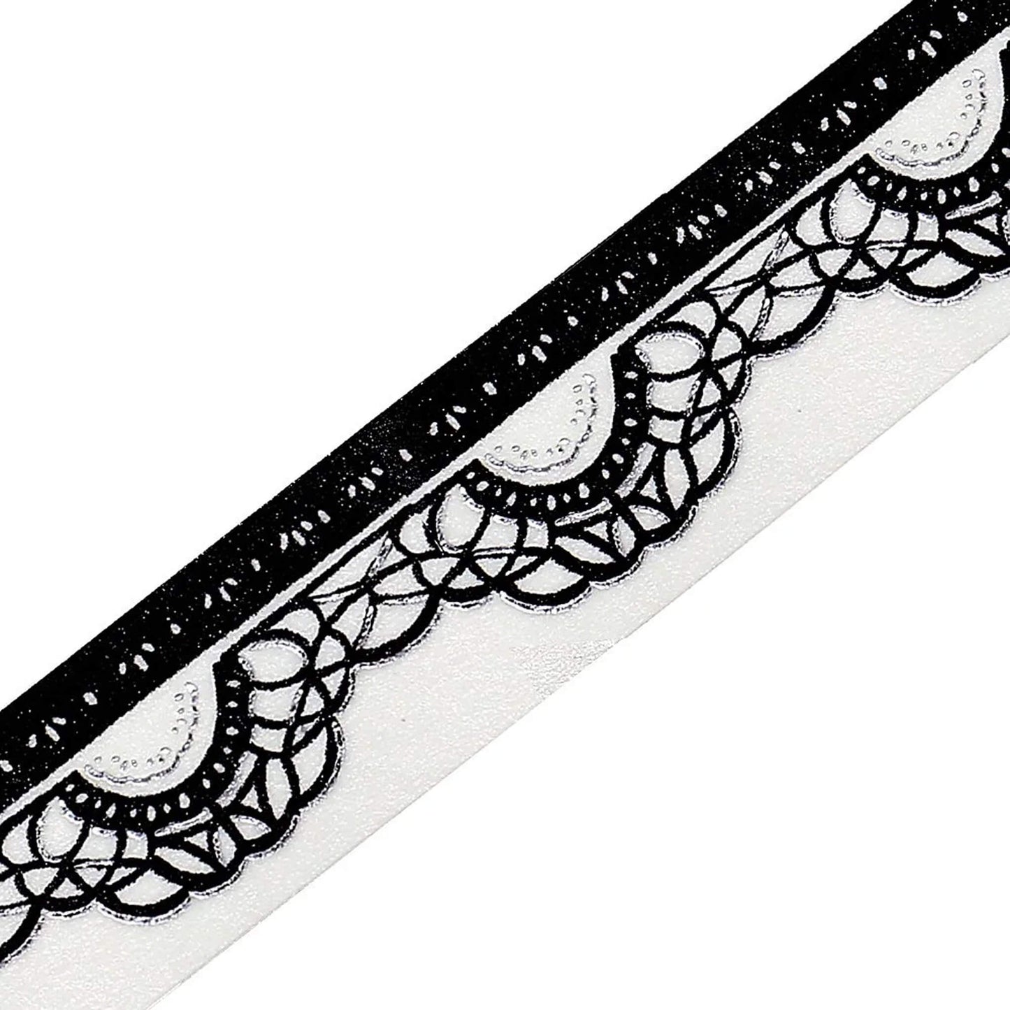 BGM Silver Foil Washi Tape Monotone - Lace - Washi Tapes