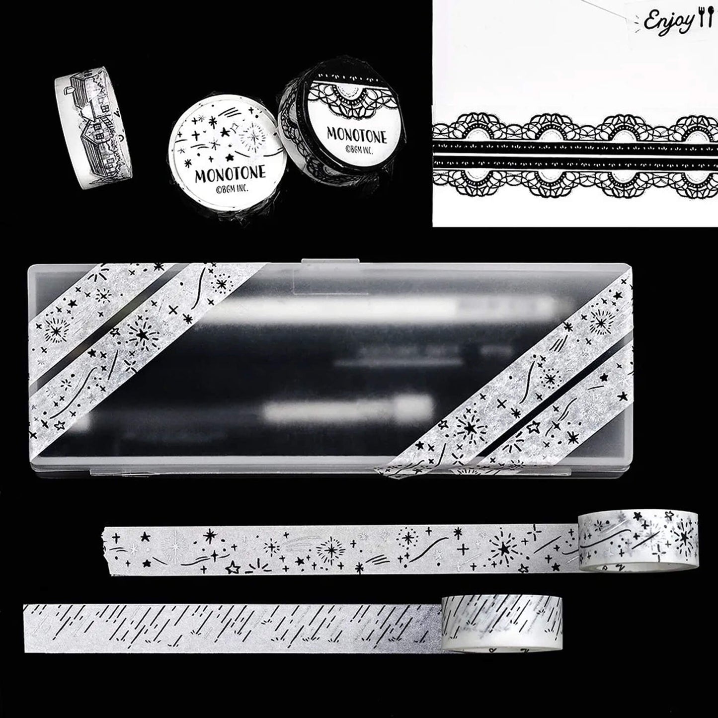 BGM Silver Foil Washi Tape Monotone - Starry Sky - Washi Tapes