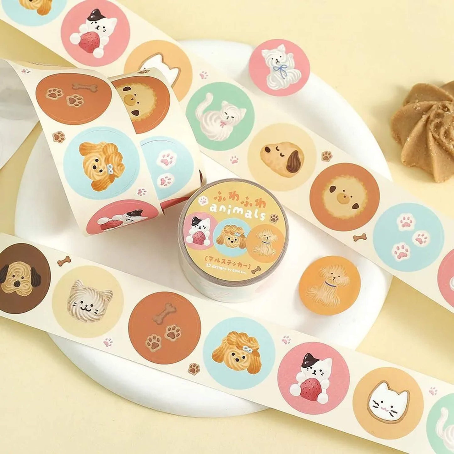 BGM Sticker Roll Round - Fluffy Animals - Sticker Rolls