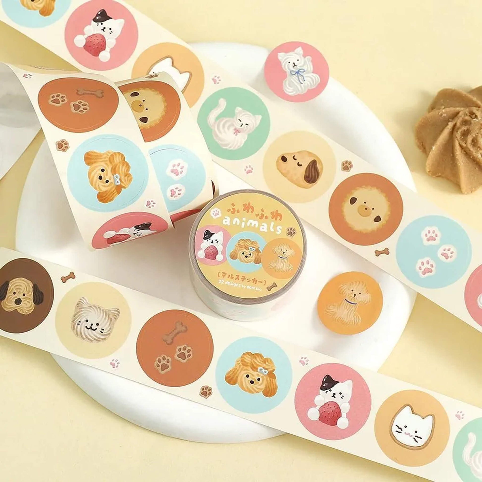 BGM Sticker Roll Round - Fluffy Animals - Sticker Rolls