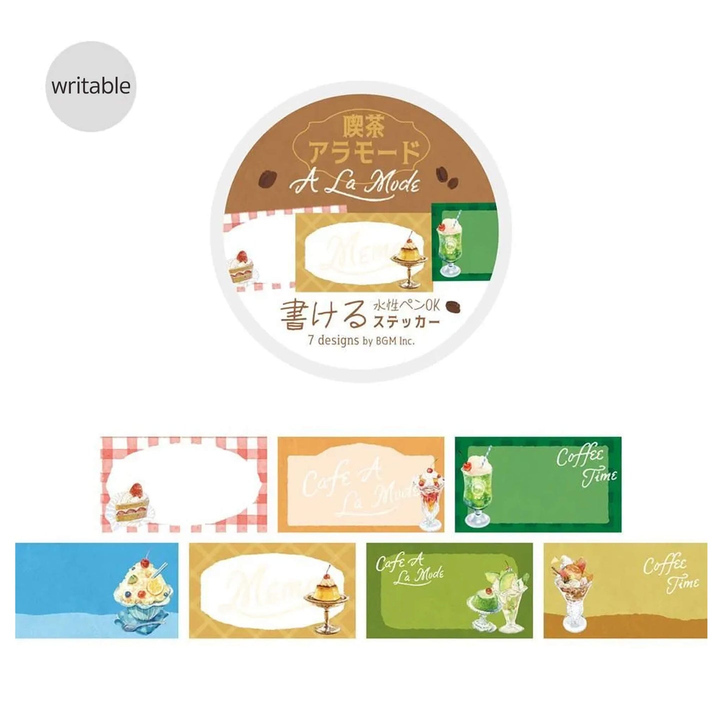 BGM Sticker Roll Writable - Café à la Mode - Sticky Notes