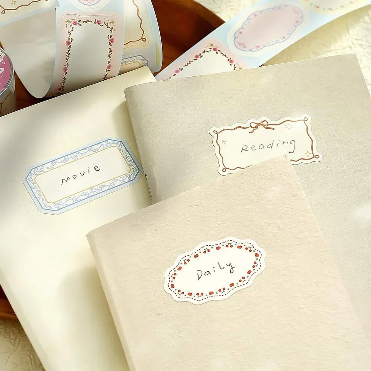 BGM Sticker Roll Writable - Flower Frame - Sticky Notes