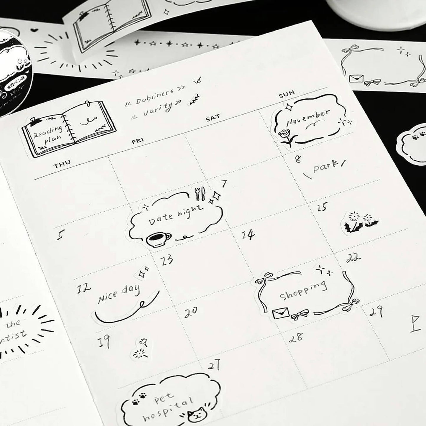 BGM Sticker Roll Writable - Sketch - Sticky Notes