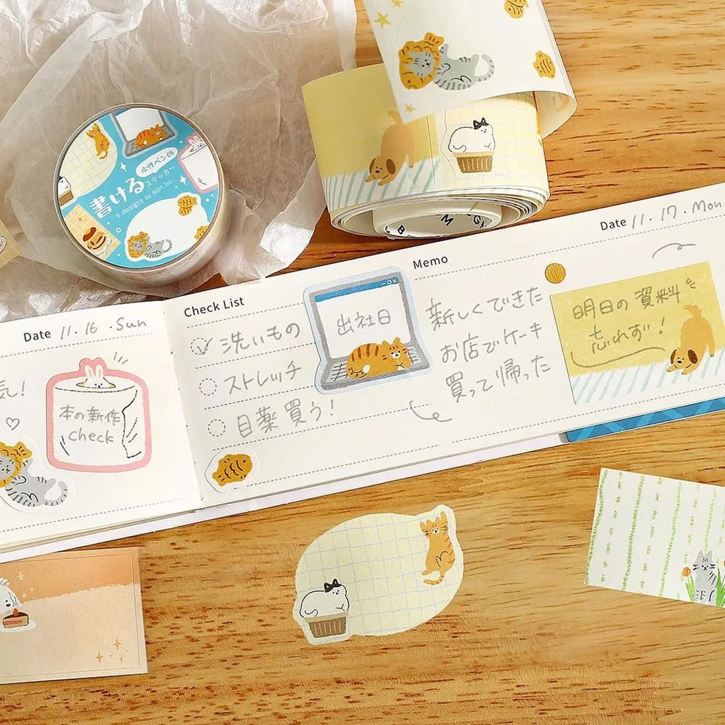 BGM Sticker Roll Writable - Warmth Day - Sticky Notes