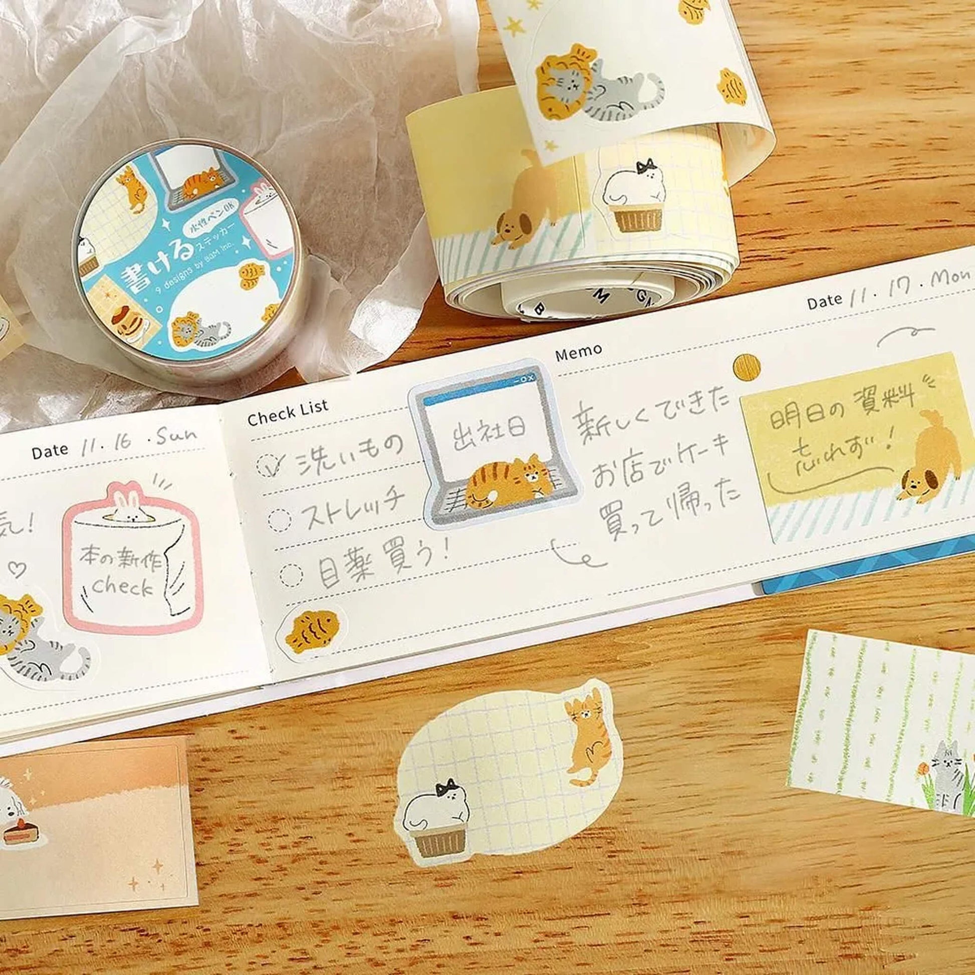 BGM Sticker Roll Writable - Warmth Day - Sticky Notes