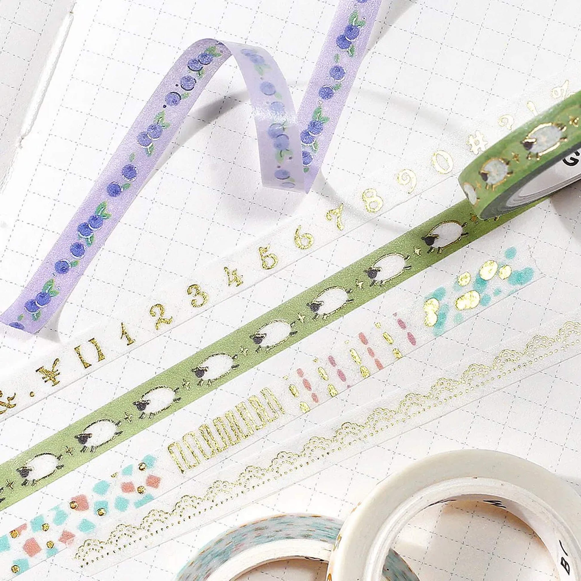 BGM Washi Tape Basic Foil Slim - Gold Lace - Washi Tapes