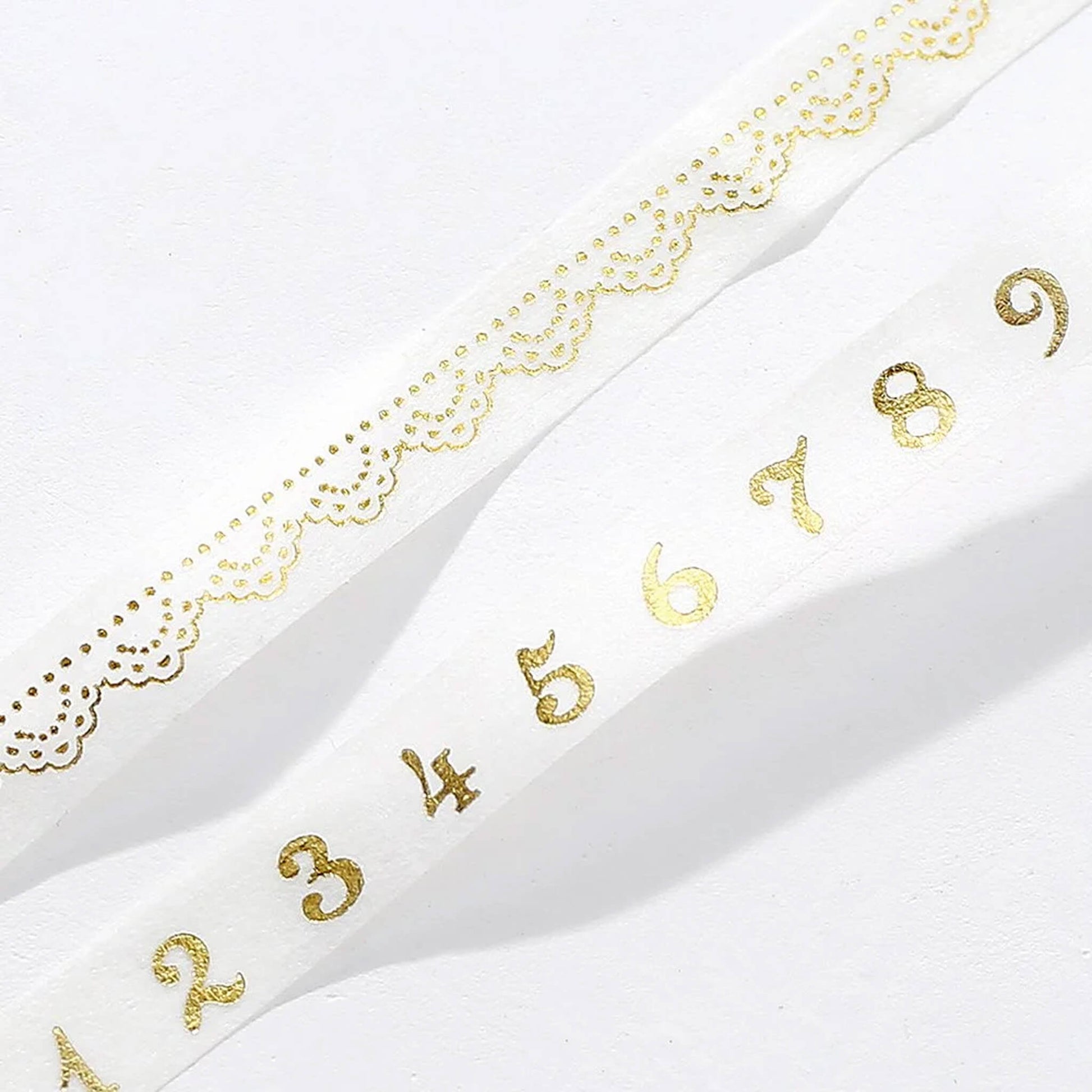 BGM Washi Tape Basic Foil Slim - Gold Numbers - Washi Tapes