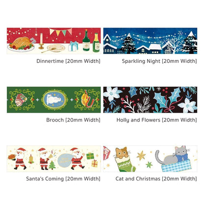 BGM Washi Tape Foil 2025 Christmas Limited - Cat and Christmas [20mm Width] - Washi Tapes