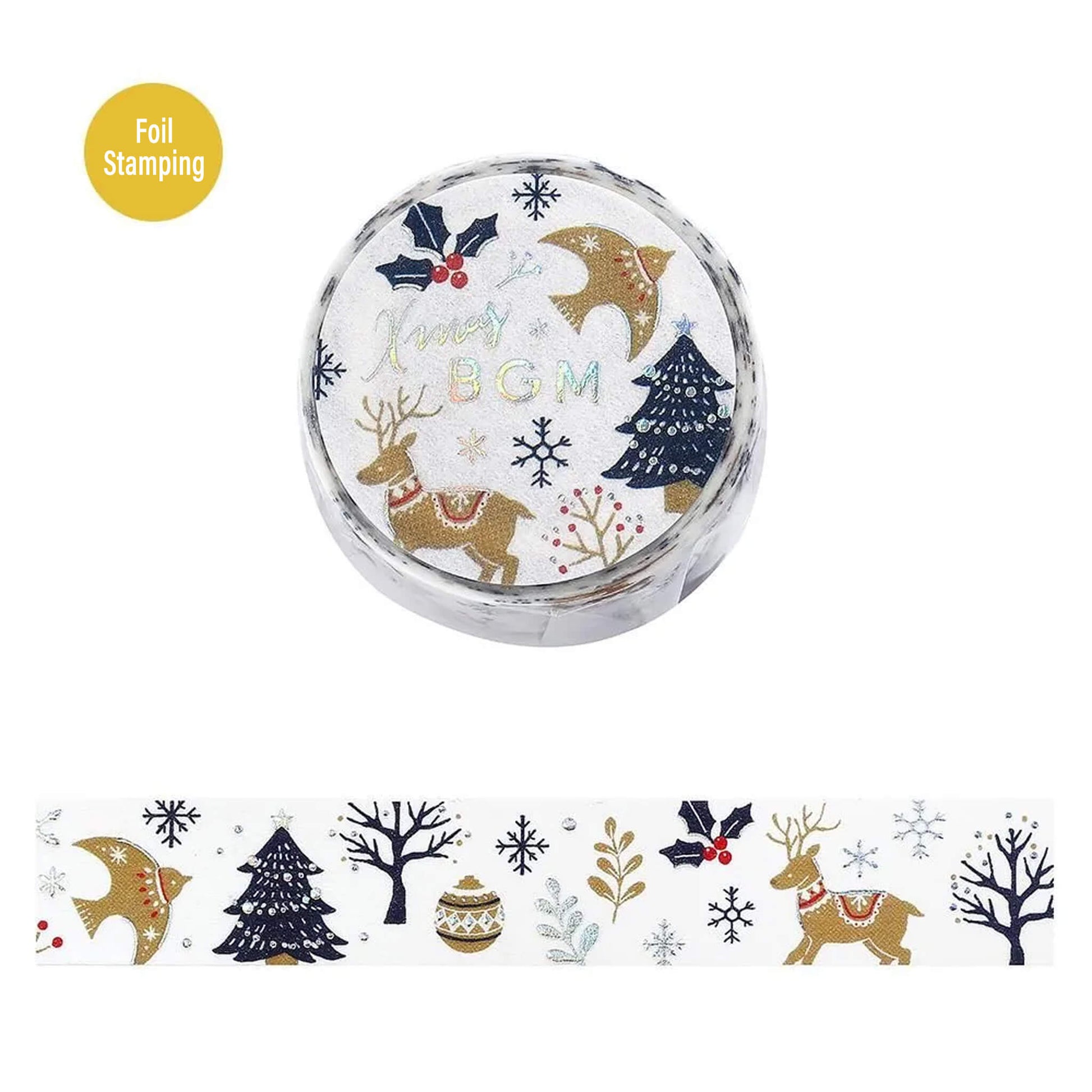 BGM Washi Tape Foil 2025 Christmas Limited - Christmas Forest [15mm Width] - Washi Tapes