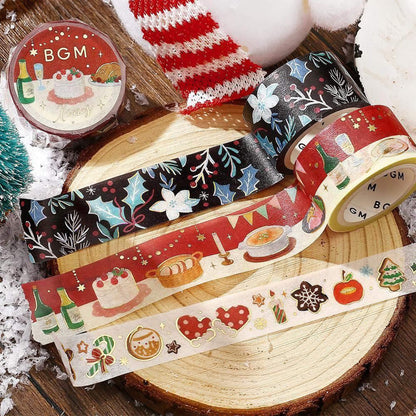 BGM Washi Tape Foil 2025 Christmas Limited - Holly and Flower [20mm Width] - Washi Tapes
