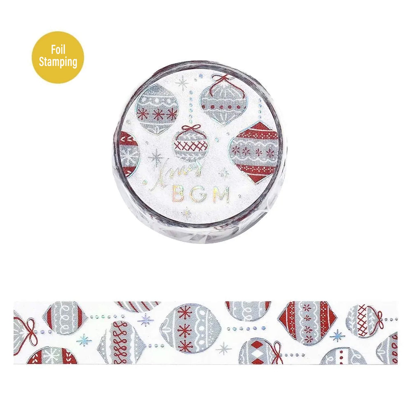 BGM Washi Tape Foil 2025 Christmas Limited - Nordic Ornament [15mm Width] - Washi Tapes